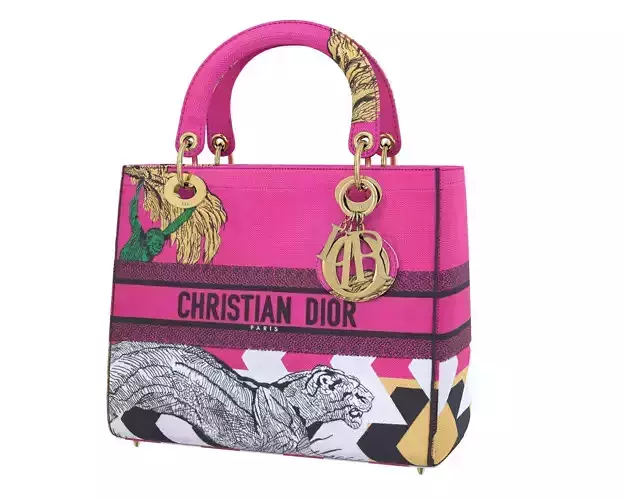 Christian Dior Small Lady Bag Pink Toile de Jouy Pop