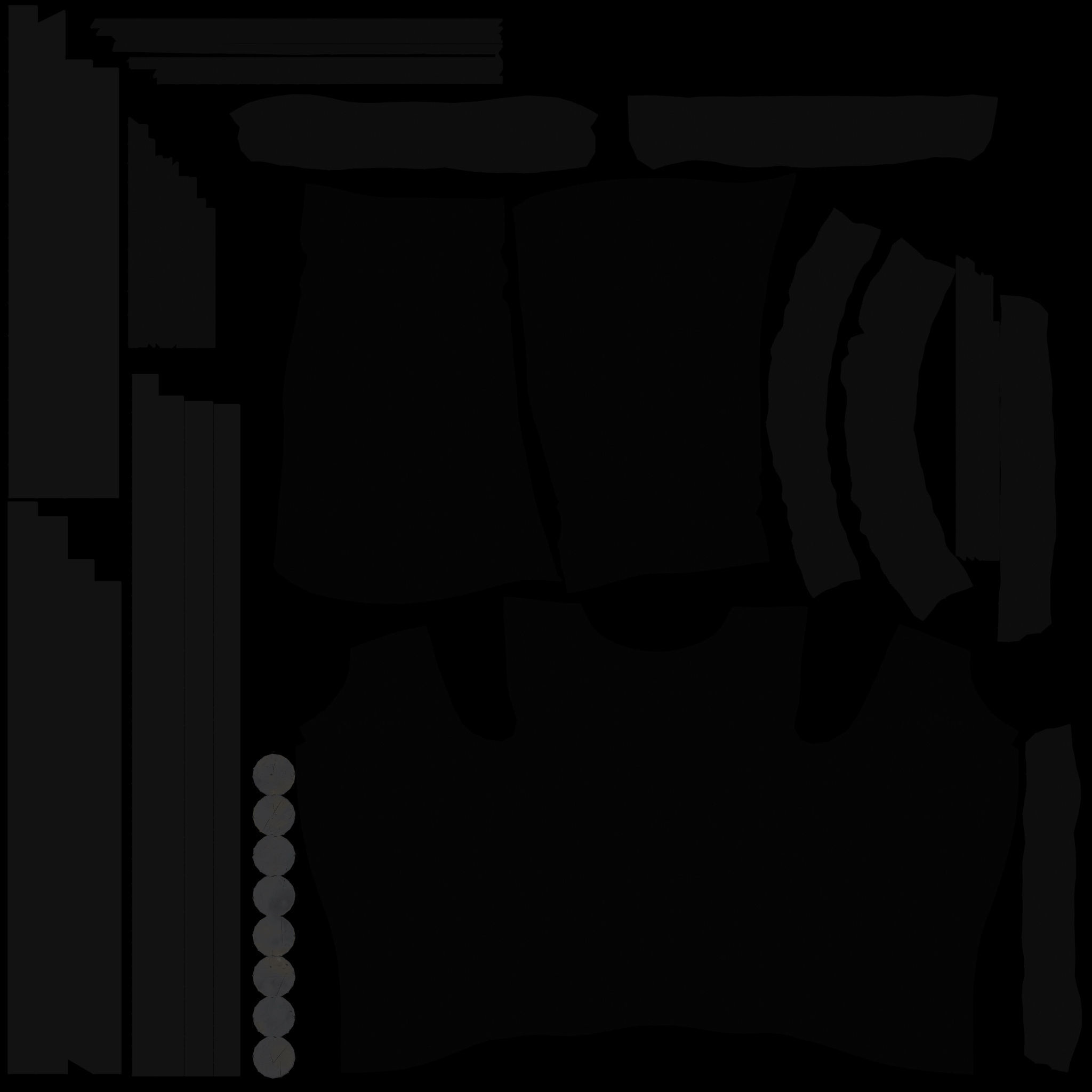 Black Long Sleeves Punk Rave Blouse Top Corset Low-poly 3D model_12