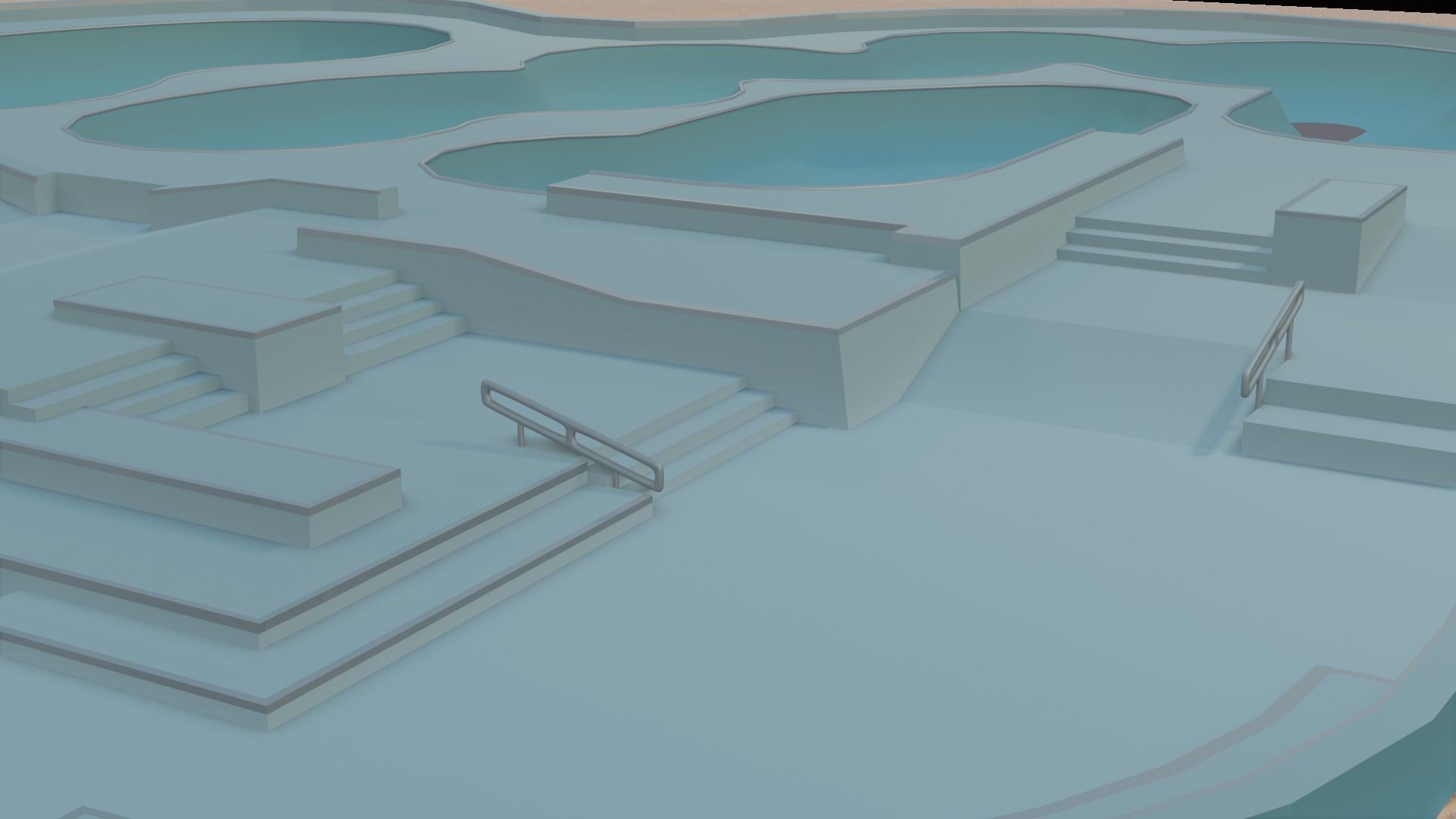 Venice Skatepark Low poly 3D model_4