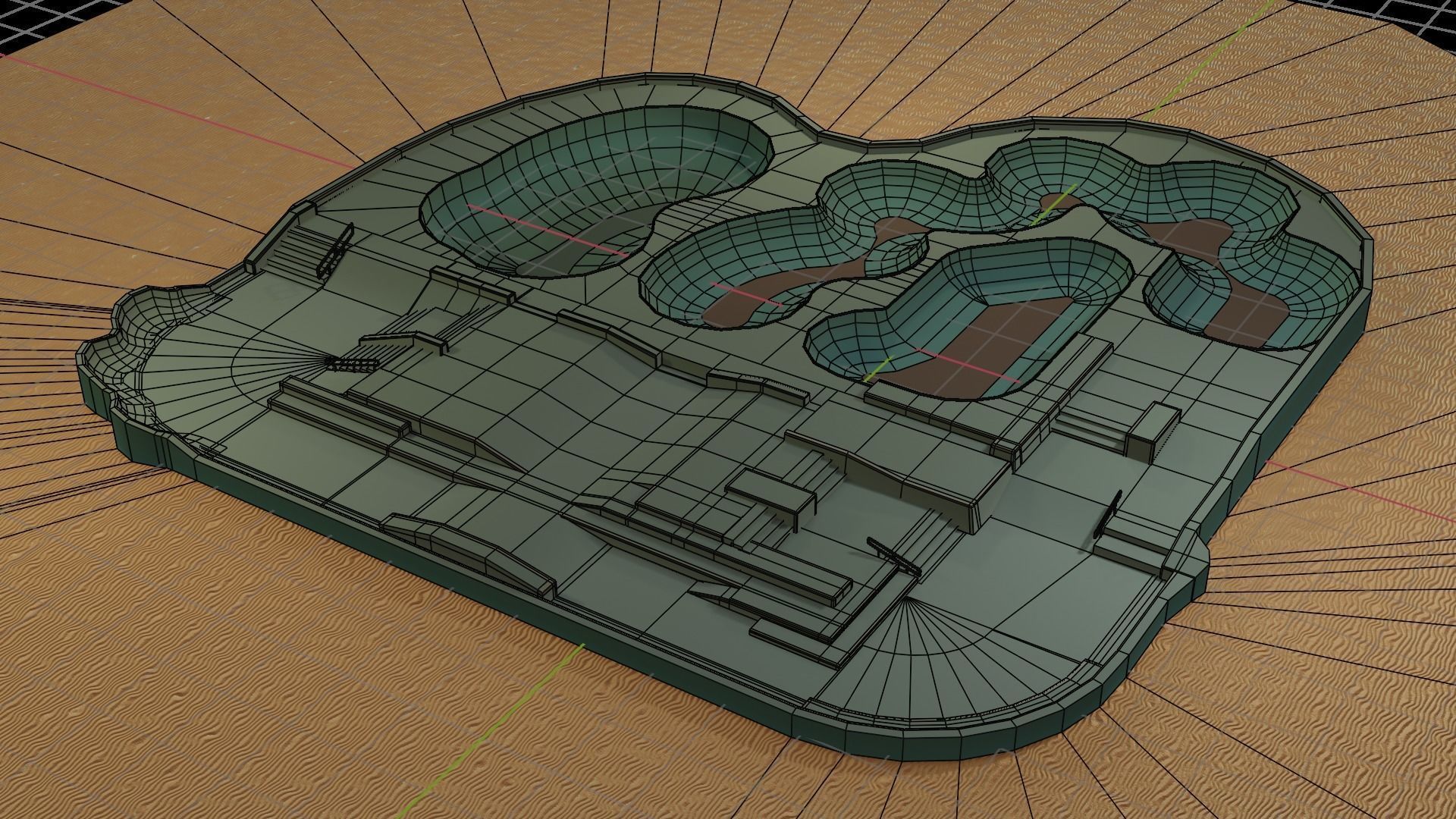 Venice Skatepark Low poly 3D model_6