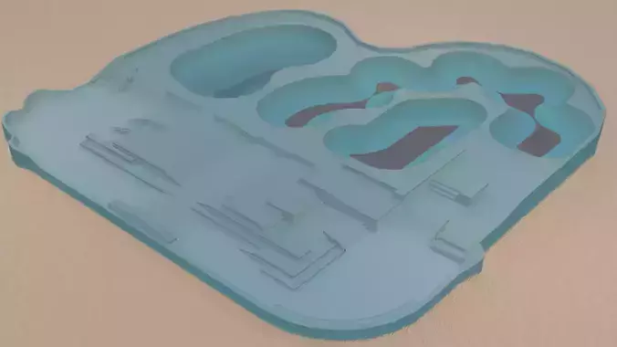 Venice Skatepark Low poly 3D model