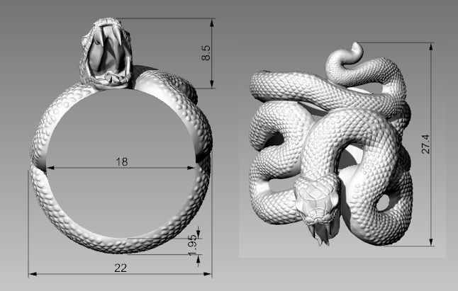 Snake ring 3D model for 3d printing  model 3D print model_18