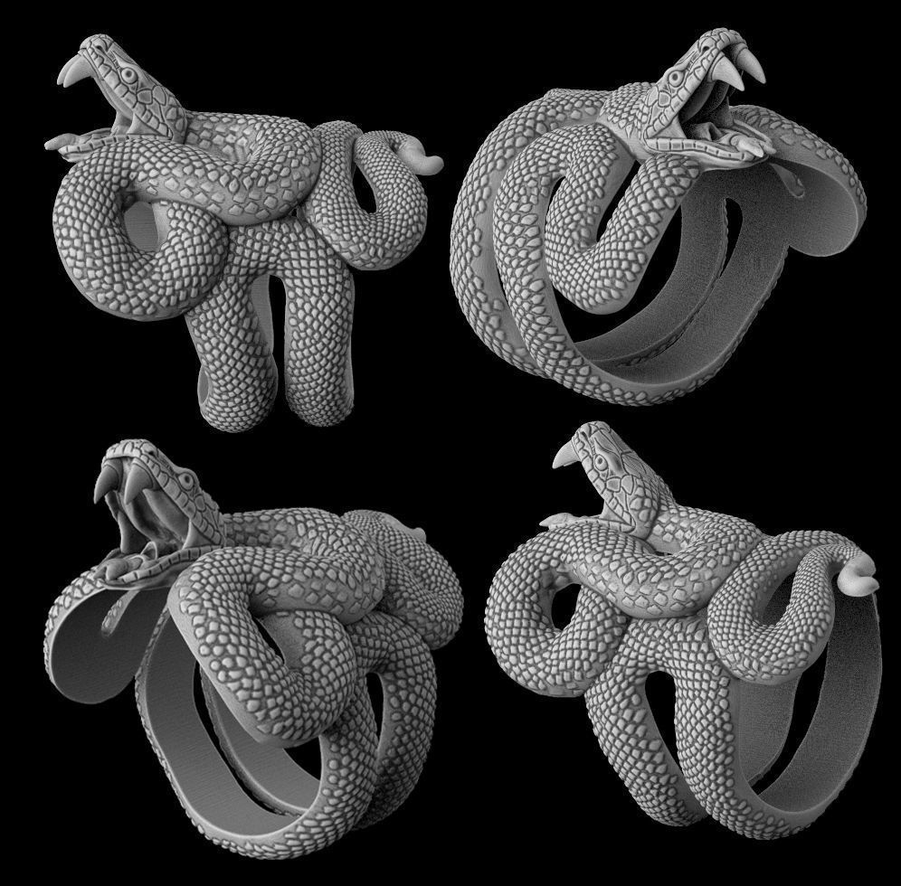 Snake ring 3D model for 3d printing  model 3D print model_2
