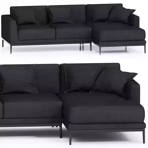Oma 2-Piece Fabric Sectional Sofa with Chaise