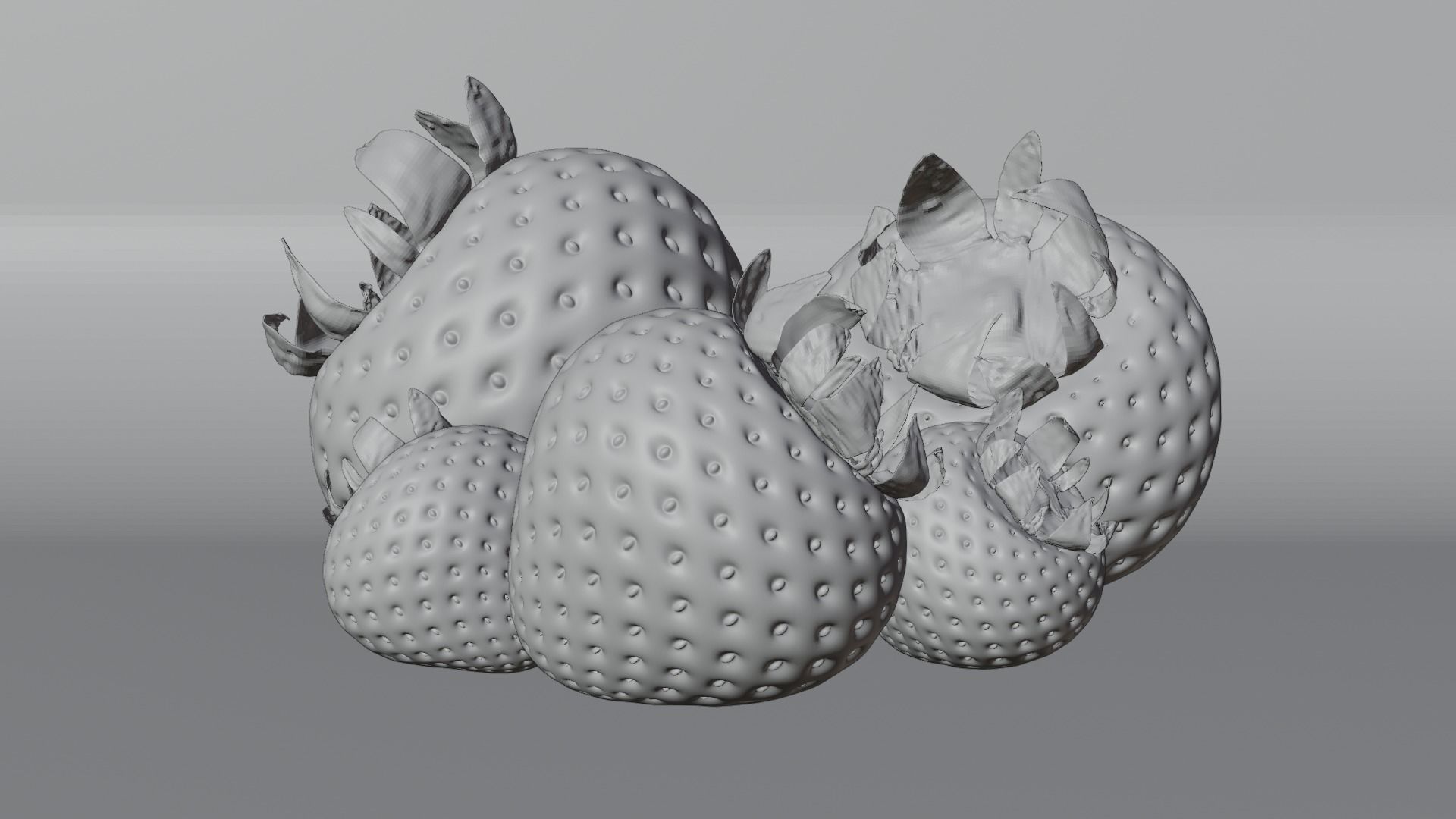 Strawberry Hyper-realistic Low-poly 3D model_1