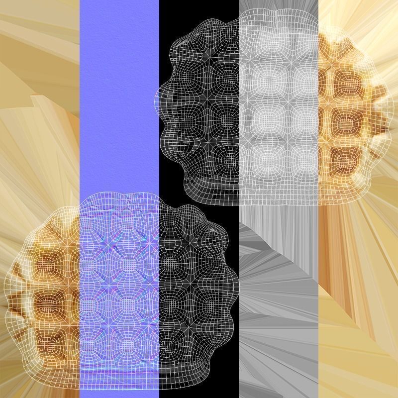 Waffle - Var01 3D model_4