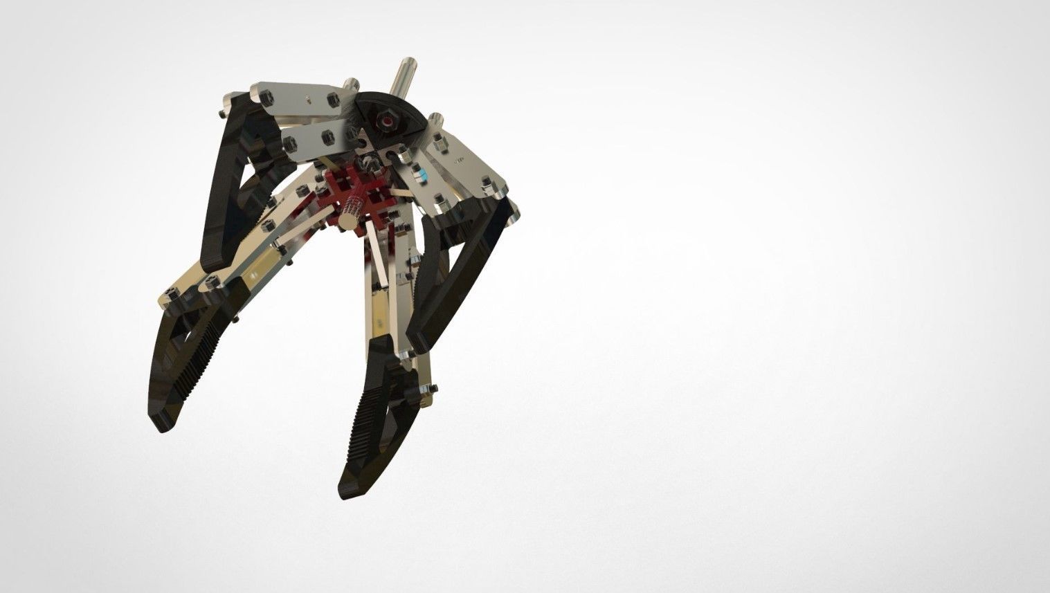 Mechanical Robotic Arm 4 Claw correct version 3D print model_3