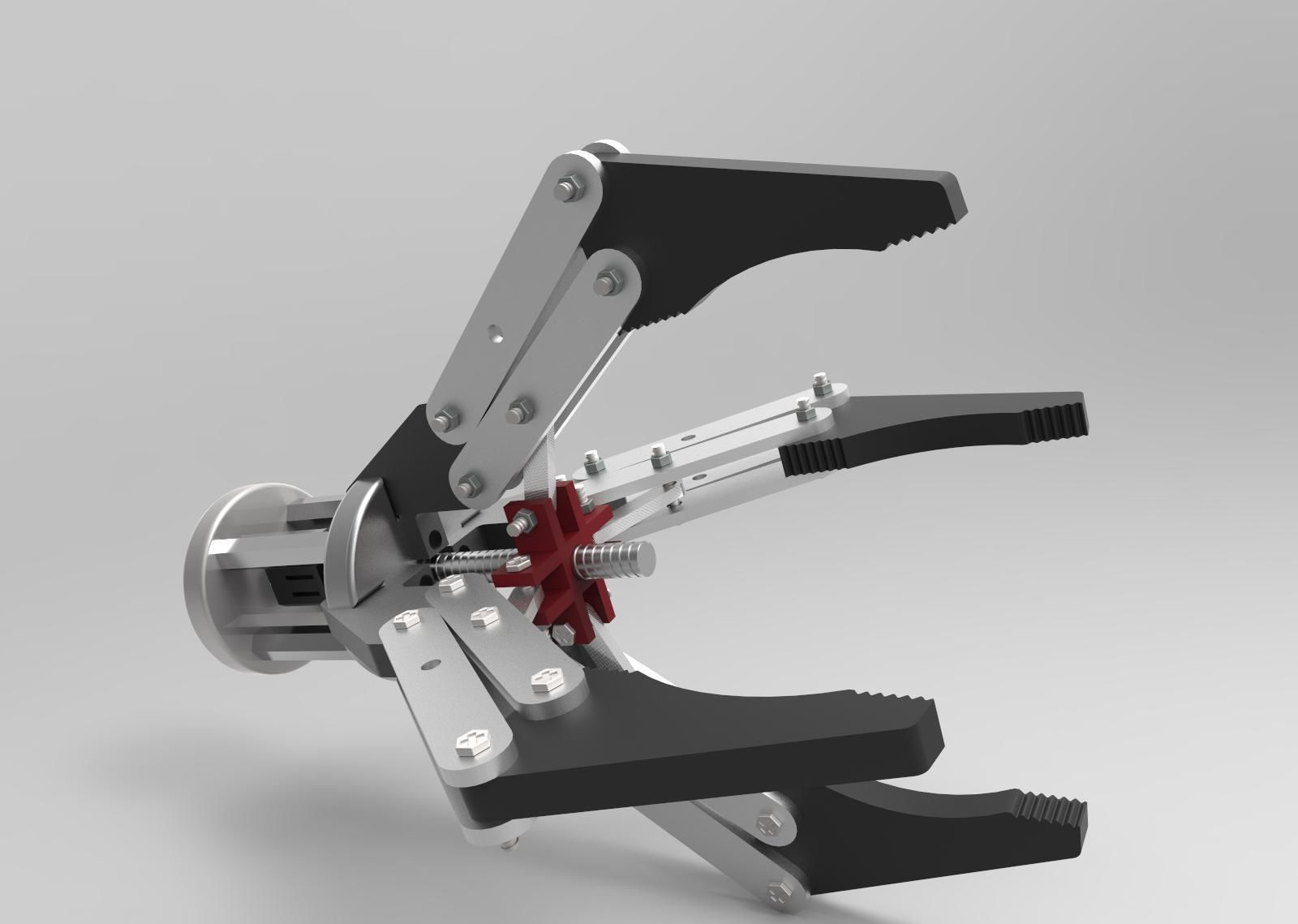 Mechanical Robotic Arm 4 Claw correct version 3D print model_5