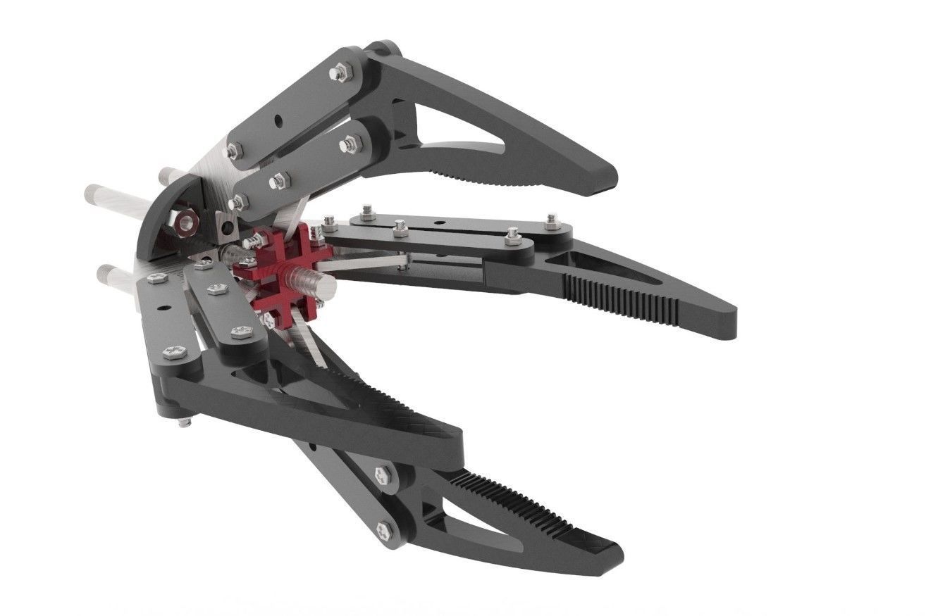 Mechanical Robotic Arm 4 Claw correct version 3D print model_1