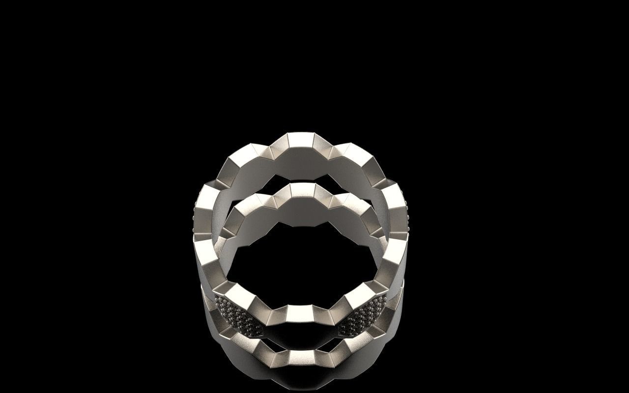 Bee Honeycomb ring model 253 3D print model_35