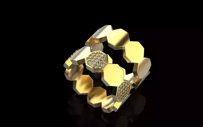 Bee Honeycomb ring model 253 3D print model
