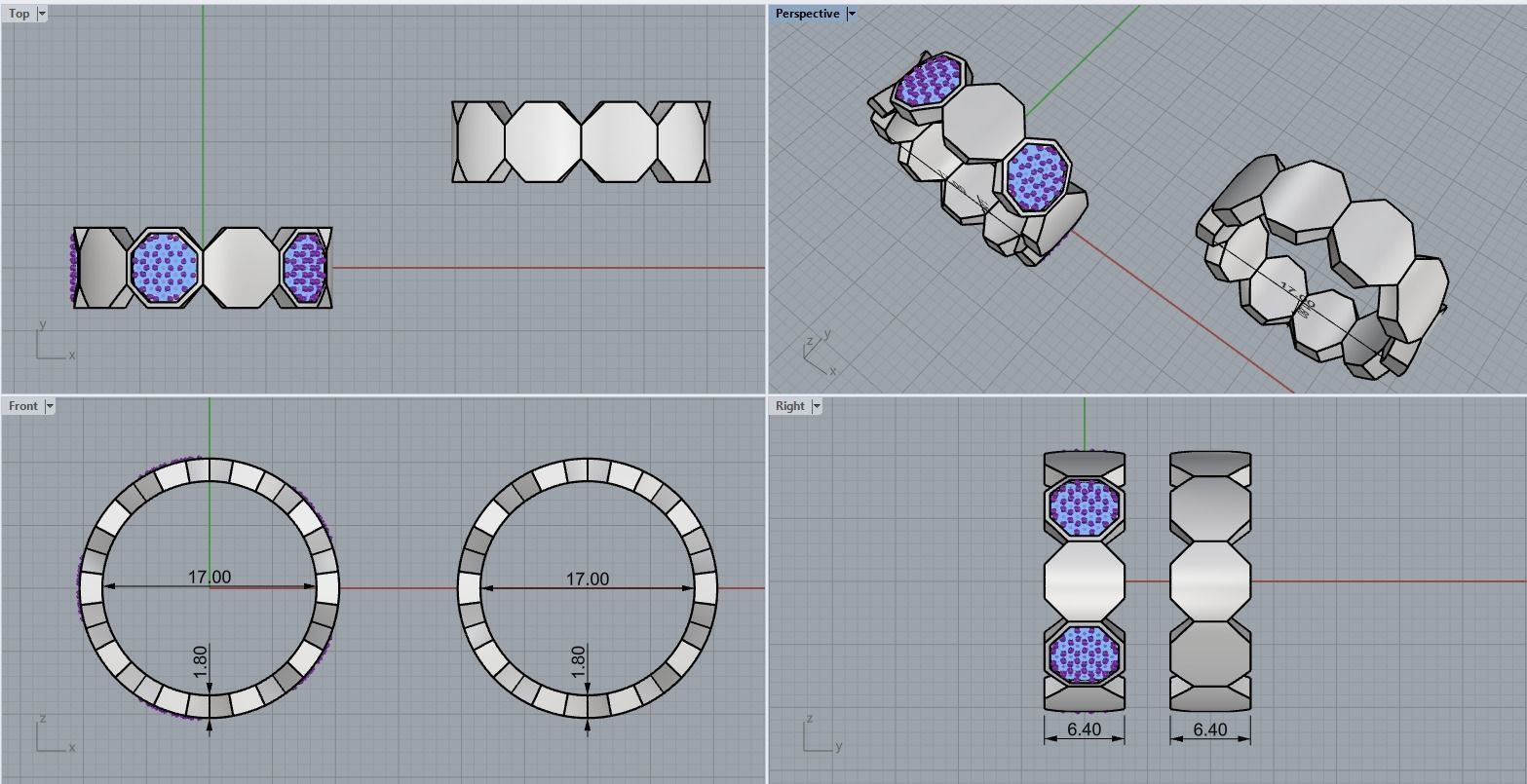 Bee Honeycomb ring model 253 3D print model_5
