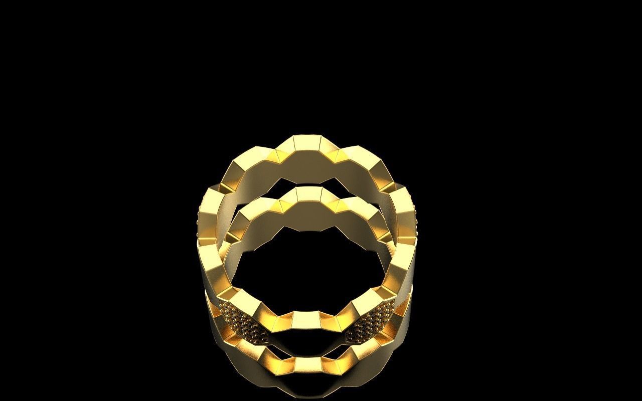 Bee Honeycomb ring model 253 3D print model_33