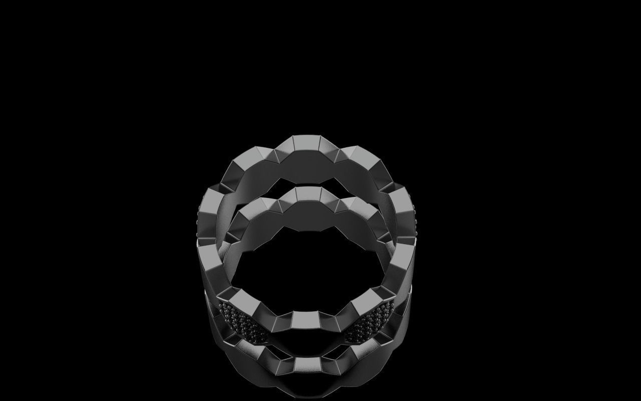 Bee Honeycomb ring model 253 3D print model_37