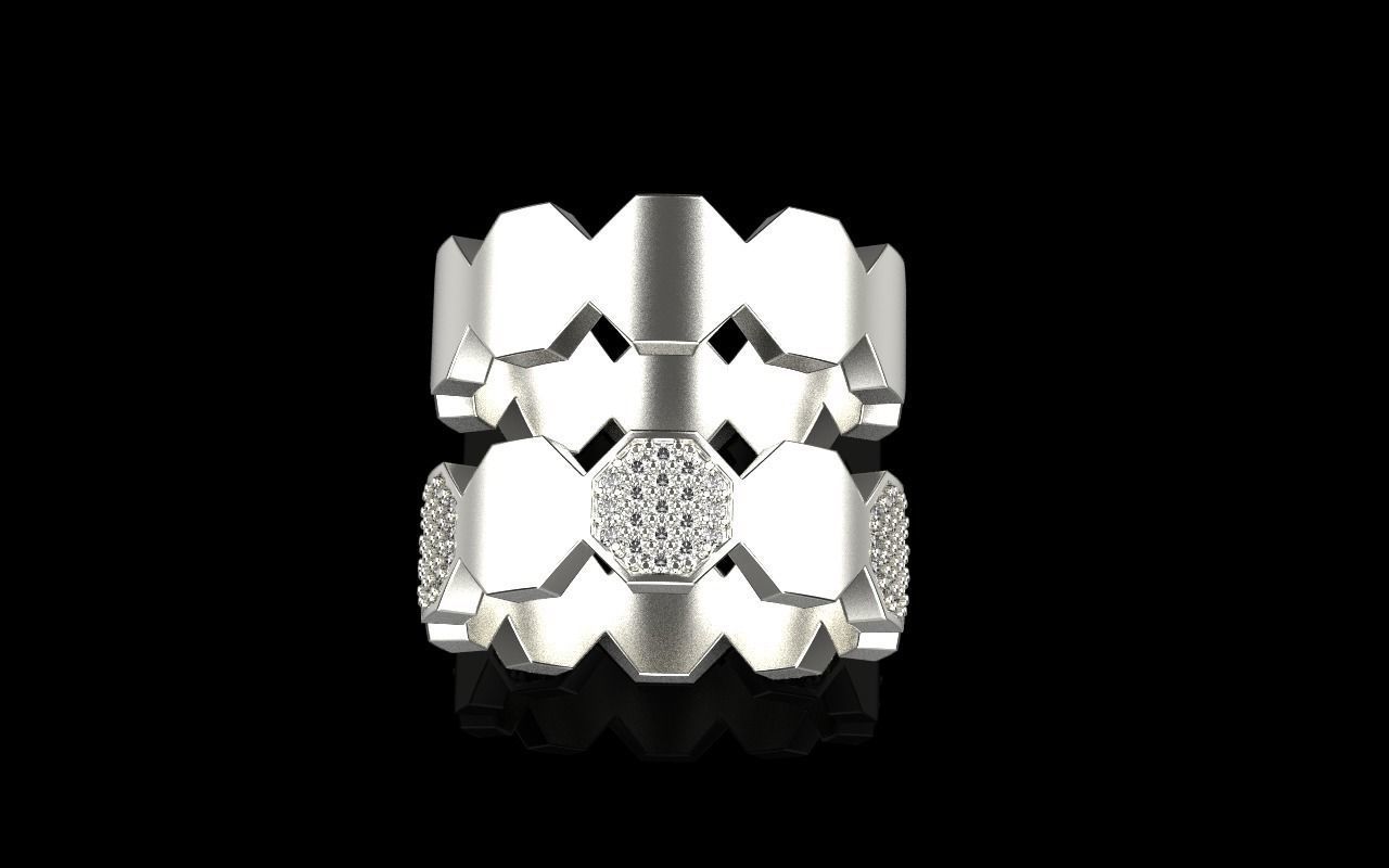Bee Honeycomb ring model 253 3D print model_20