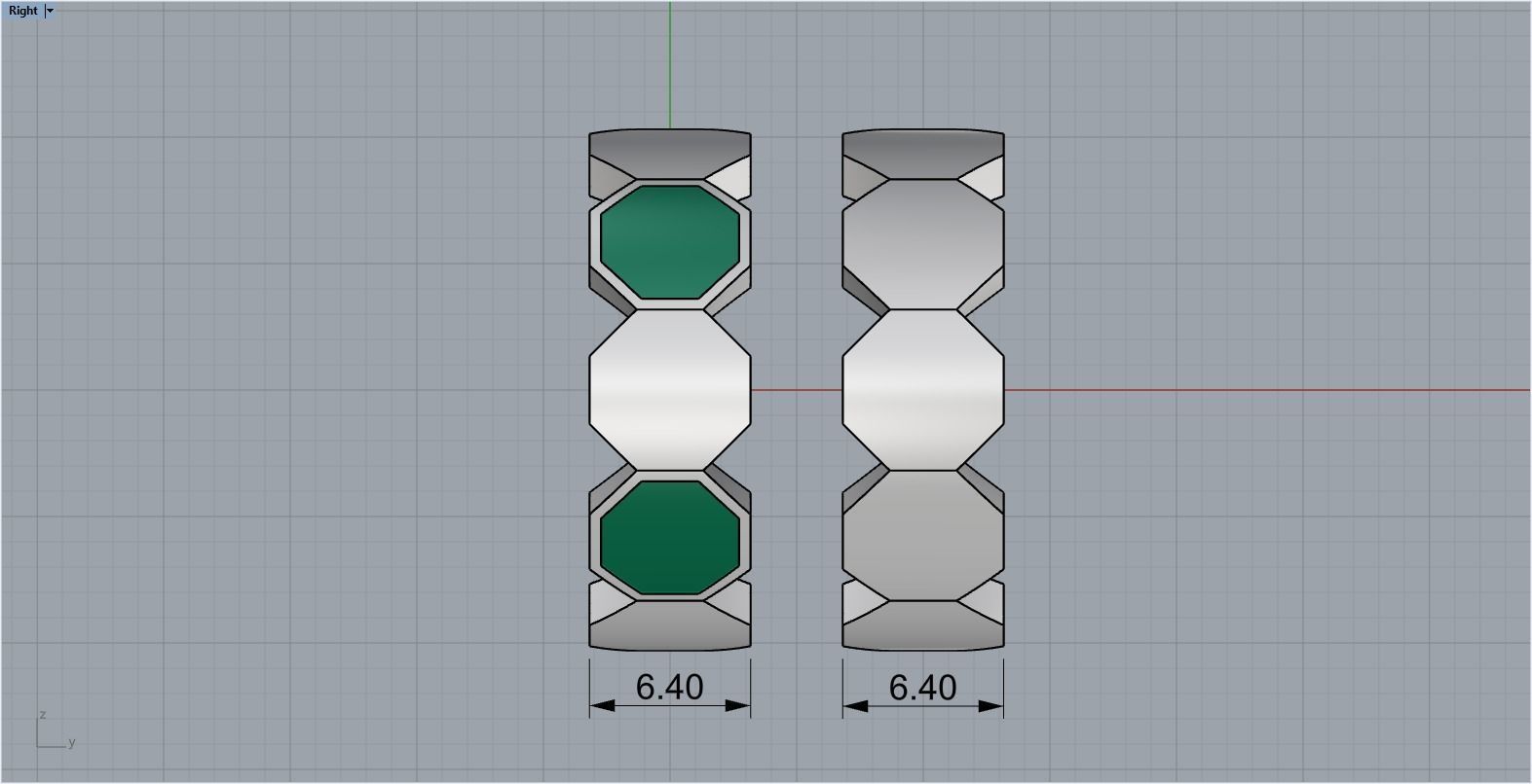 Bee Honeycomb ring 254 3D print model_8