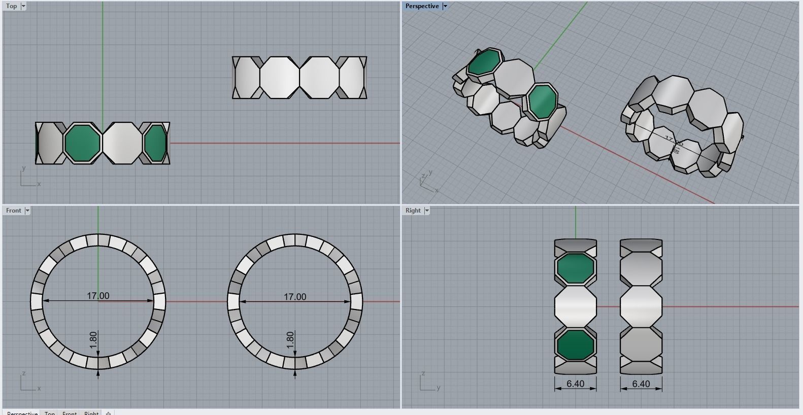 Bee Honeycomb ring 254 3D print model_4