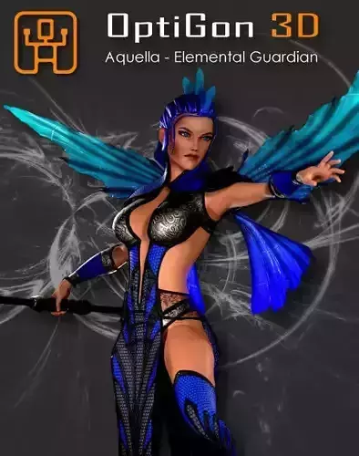 Aquella - Elemental Guardian Low-poly 3D model