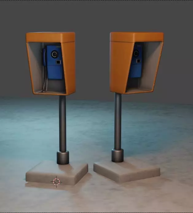 Old telephone box 3D model_0