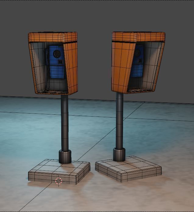 Old telephone box 3D model_1