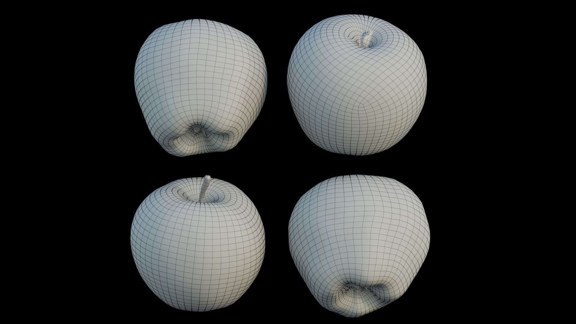 Apple Low-poly 3D model_5