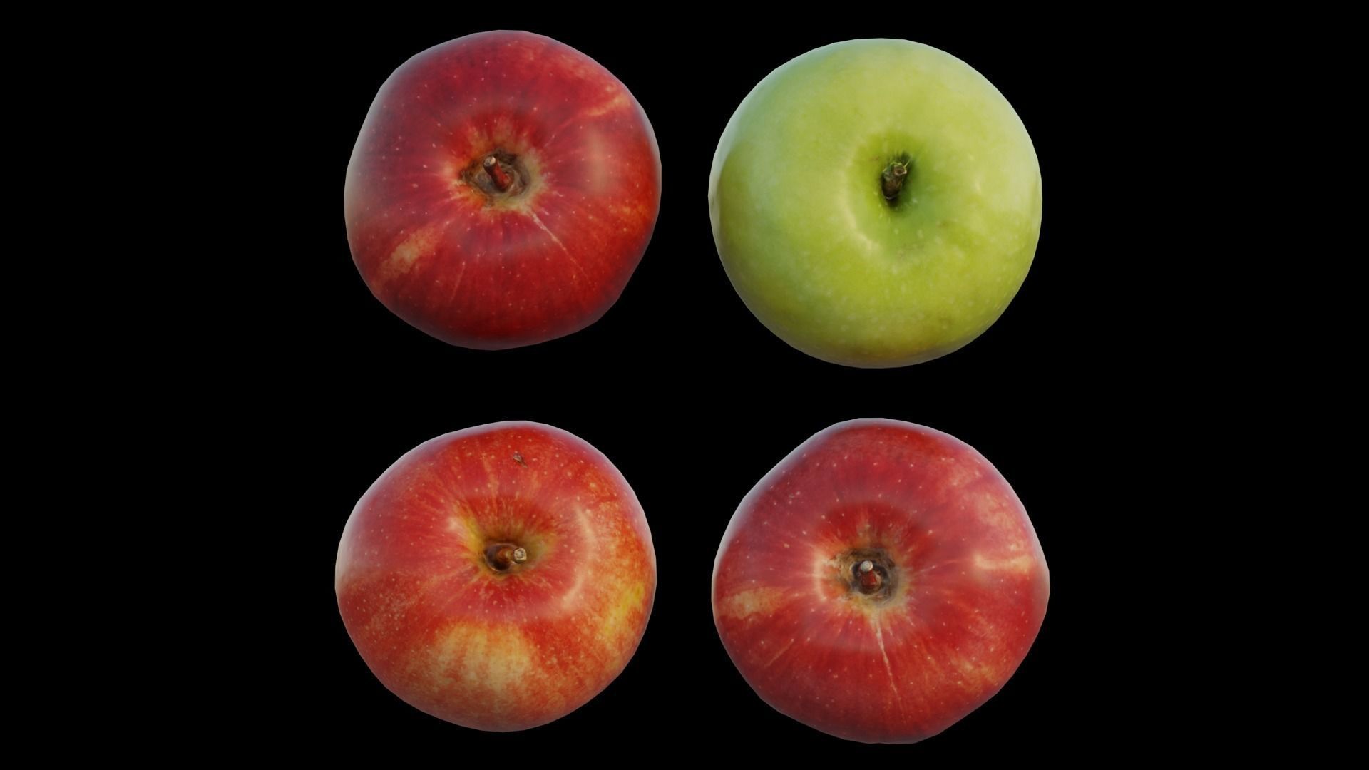 Apple Low-poly 3D model_8