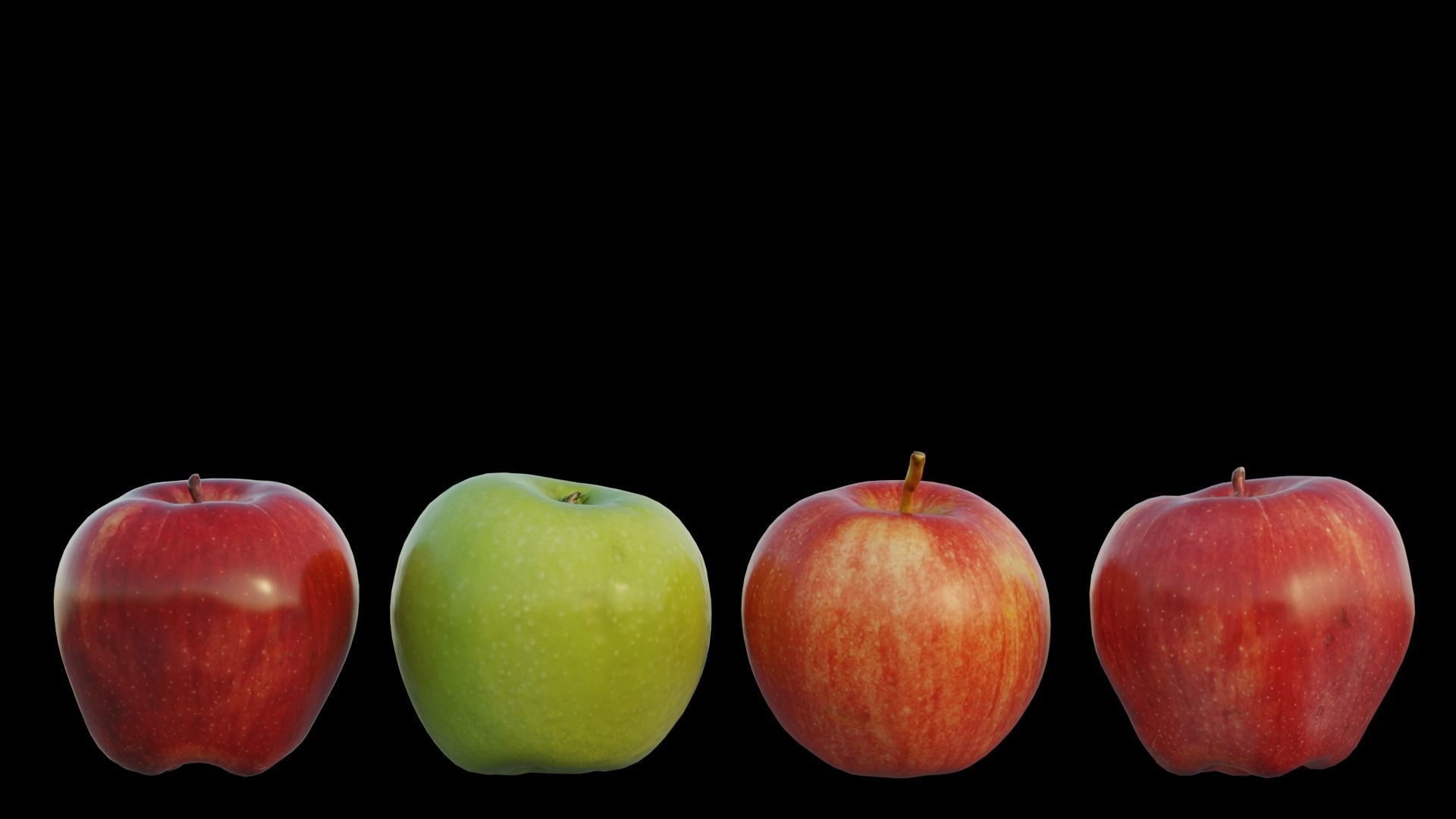 Apple Low-poly 3D model_9