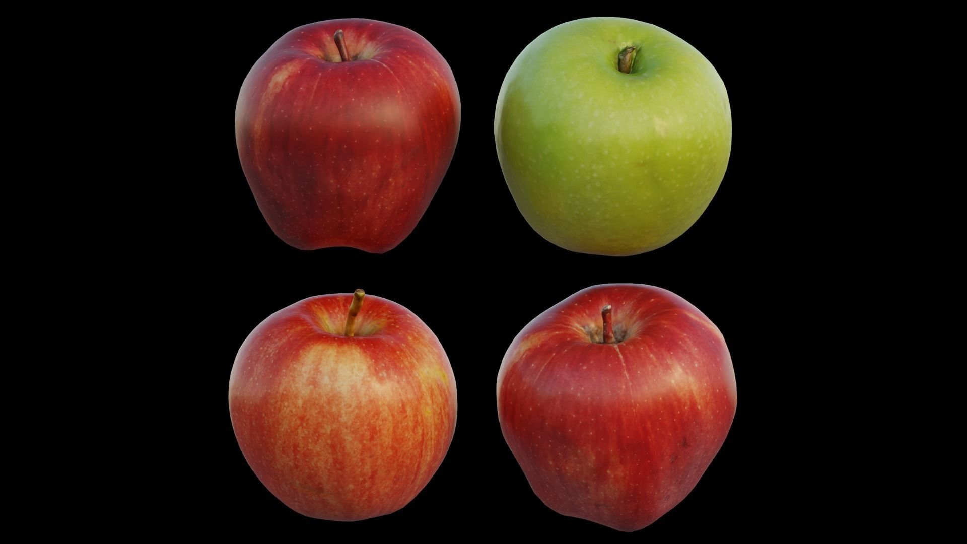 Apple Low-poly 3D model_6