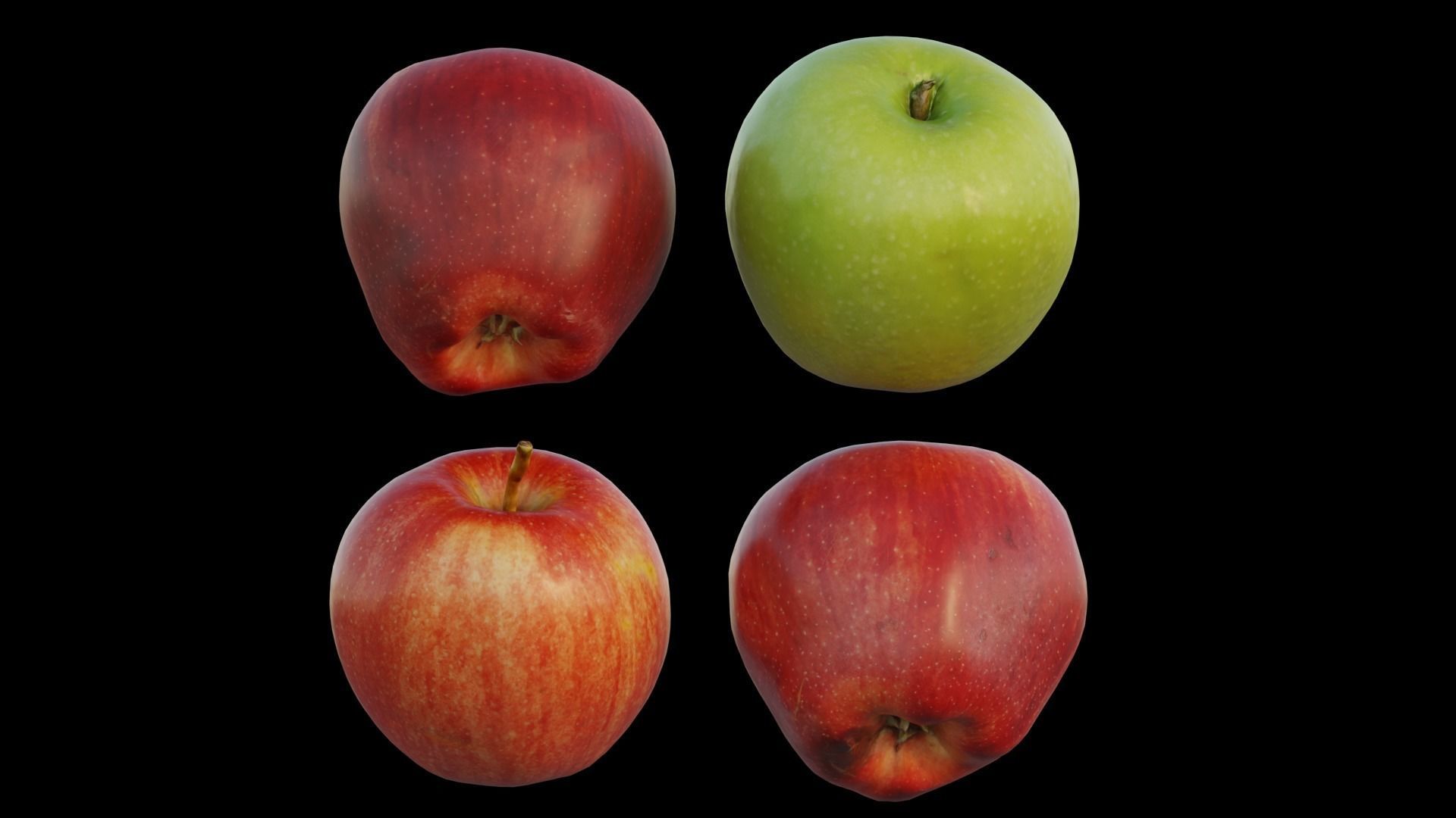 Apple Low-poly 3D model_16