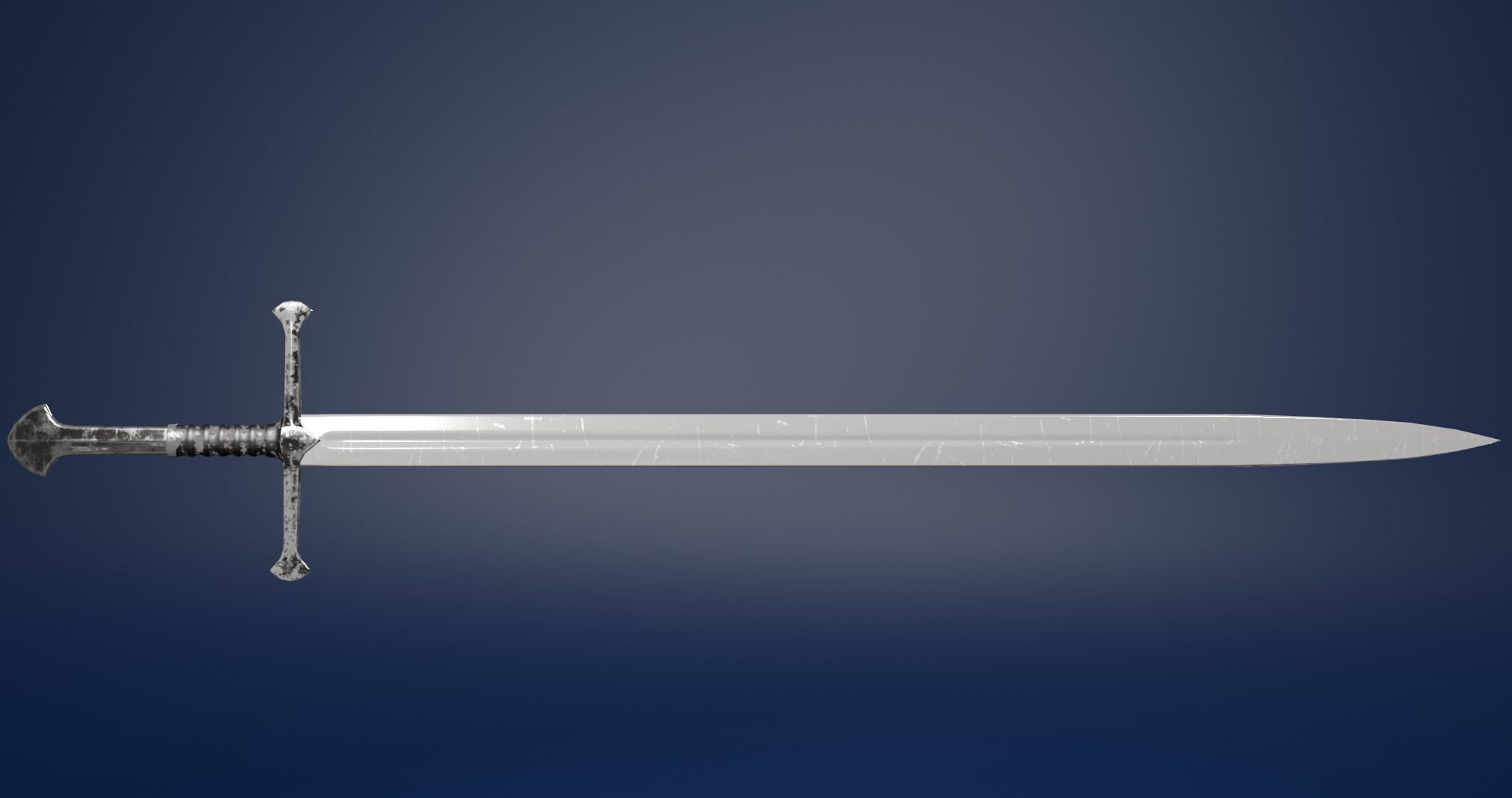 Sword medieval 3D model_1