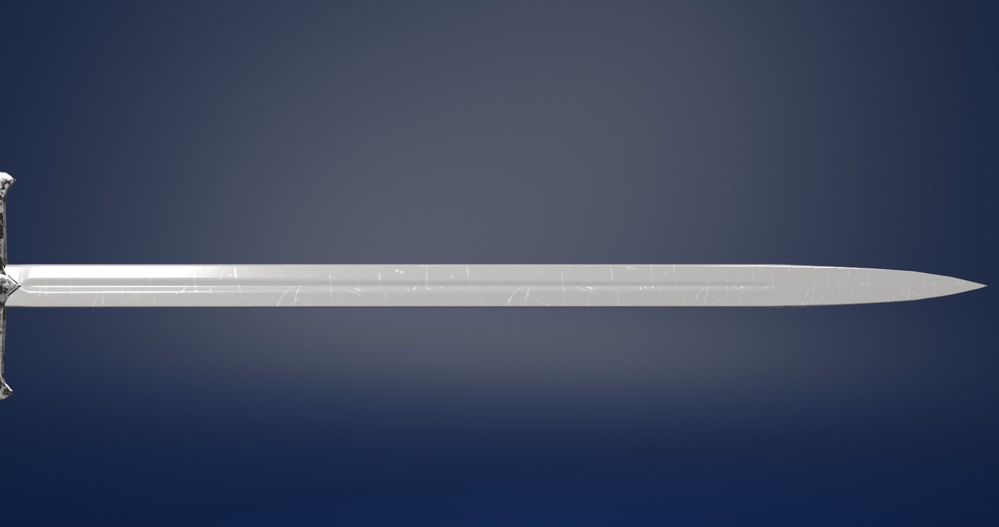 Sword medieval 3D model_3