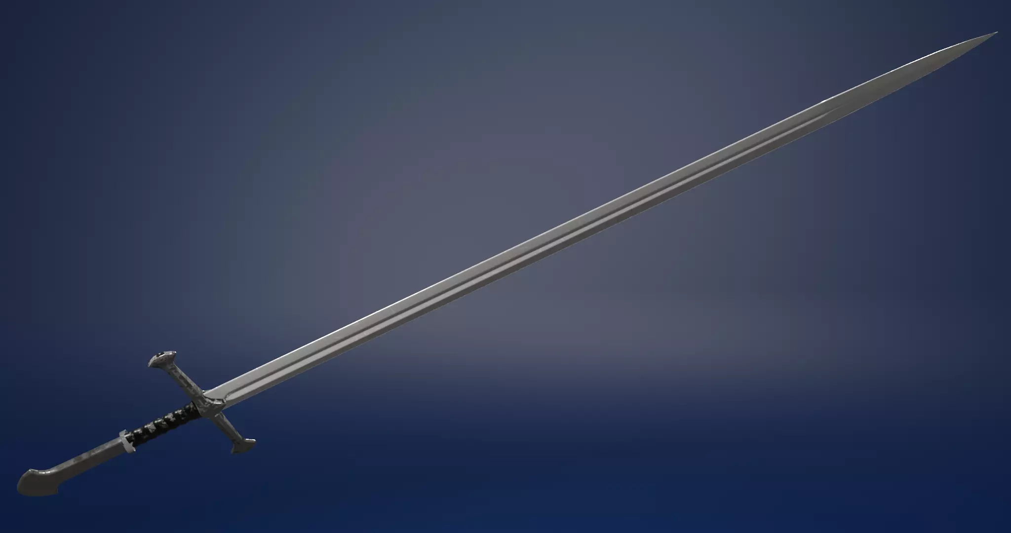 Sword medieval 3D model_0