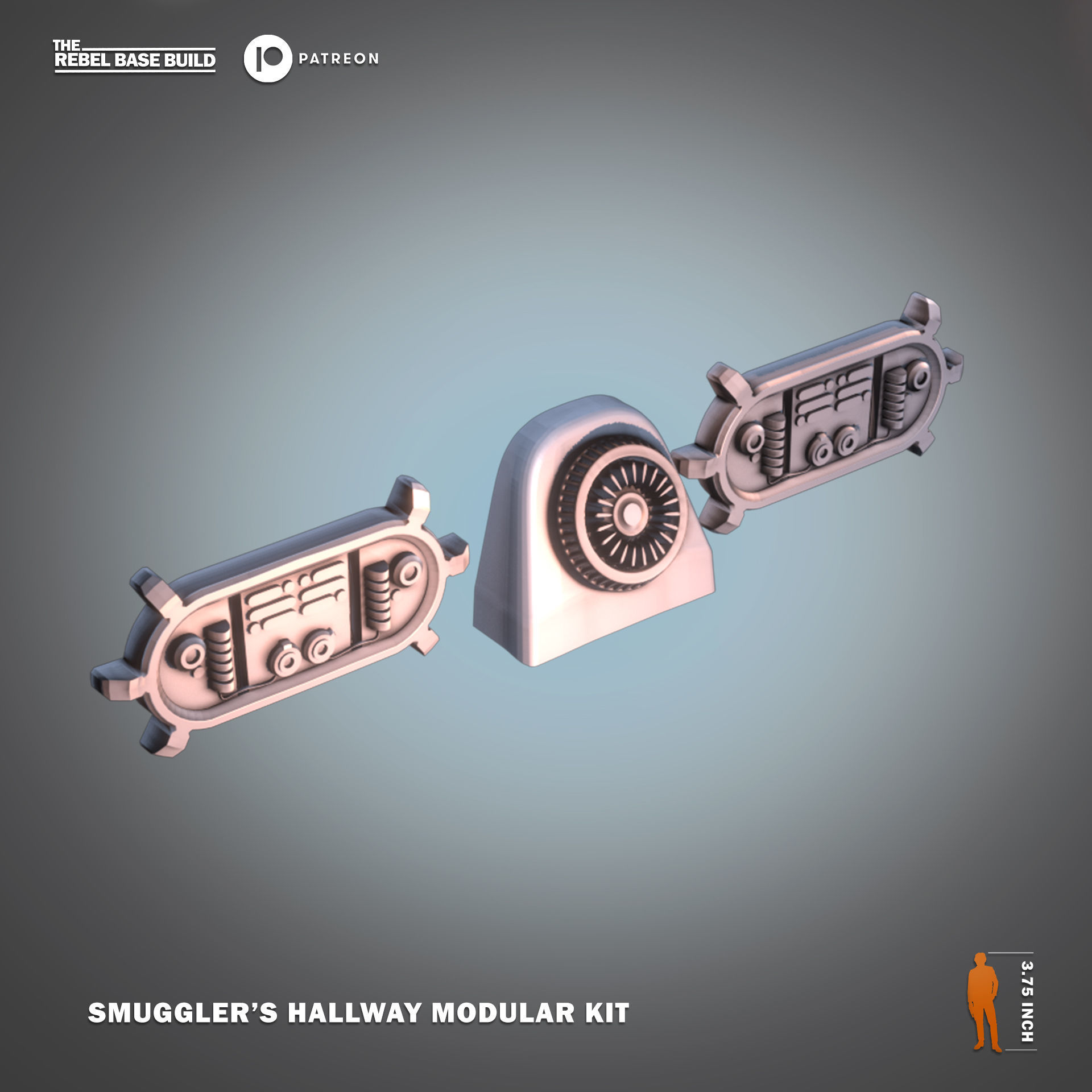Star War Inspired Smugglers Hallway Modular Kit for 375 Figures 3D print model_4