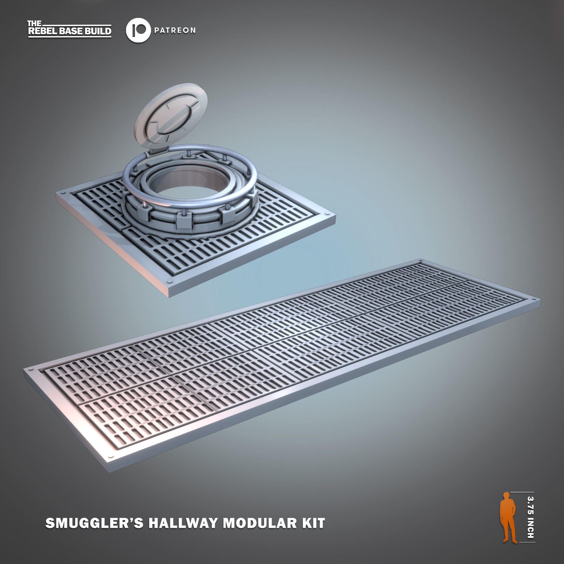 Star War Inspired Smugglers Hallway Modular Kit for 375 Figures 3D print model_5