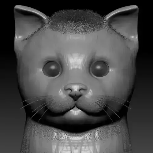 Cat head Low-poly 3D model