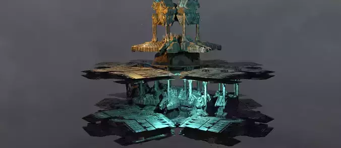 Angelic Sci fi Cathedral Floating array