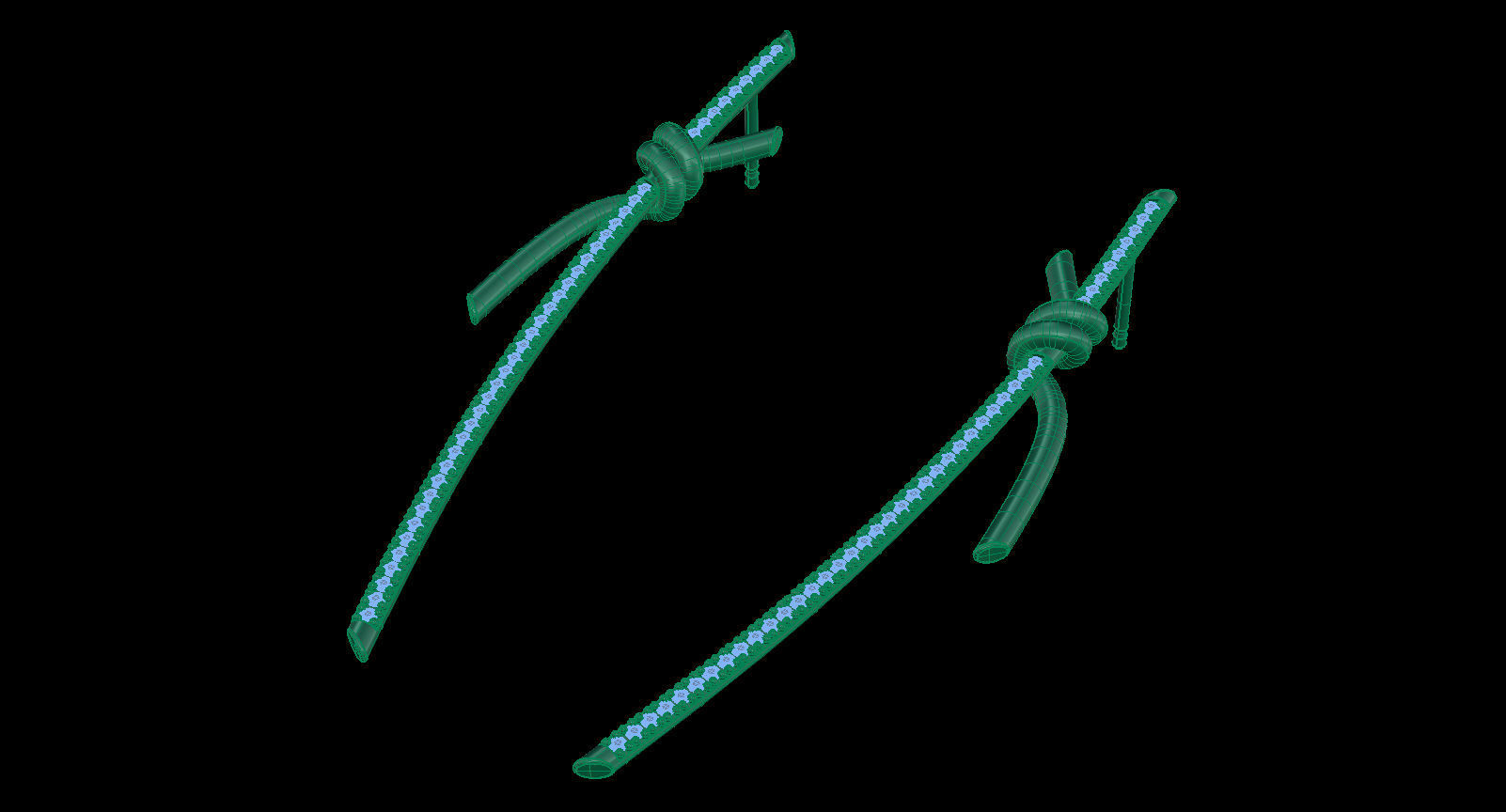 T Knot Drop Diamond Earring 58 mm 3D print model_17