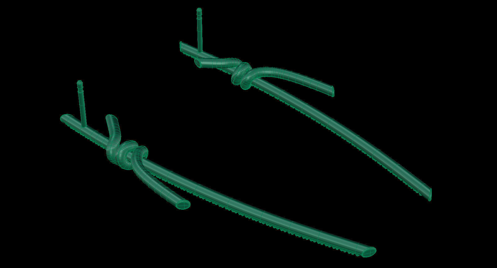 T Knot Drop Diamond Earring 58 mm 3D print model_19