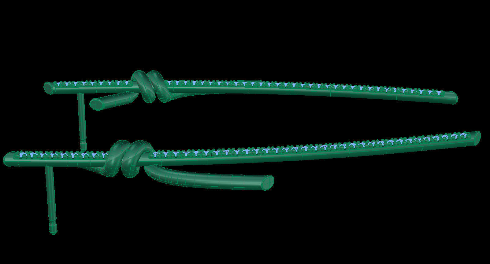 T Knot Drop Diamond Earring 58 mm 3D print model_18