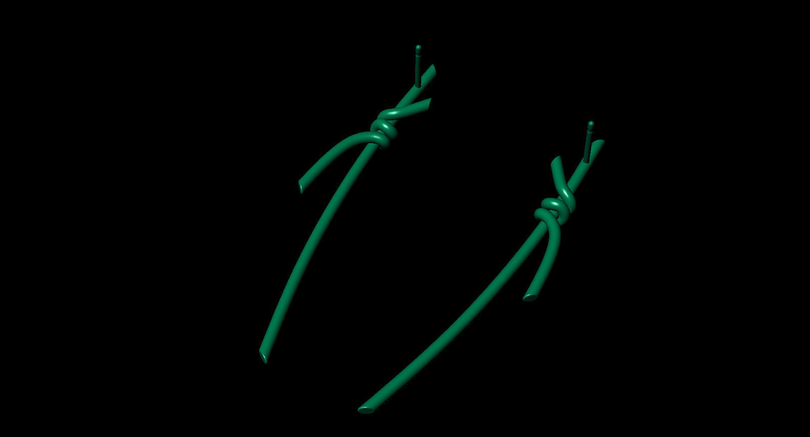 T Knot Drop Diamond Earring 58 mm 3D print model_14