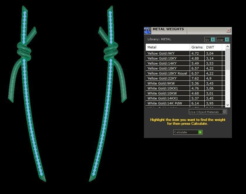 T Knot Drop Diamond Earring 58 mm 3D print model_11