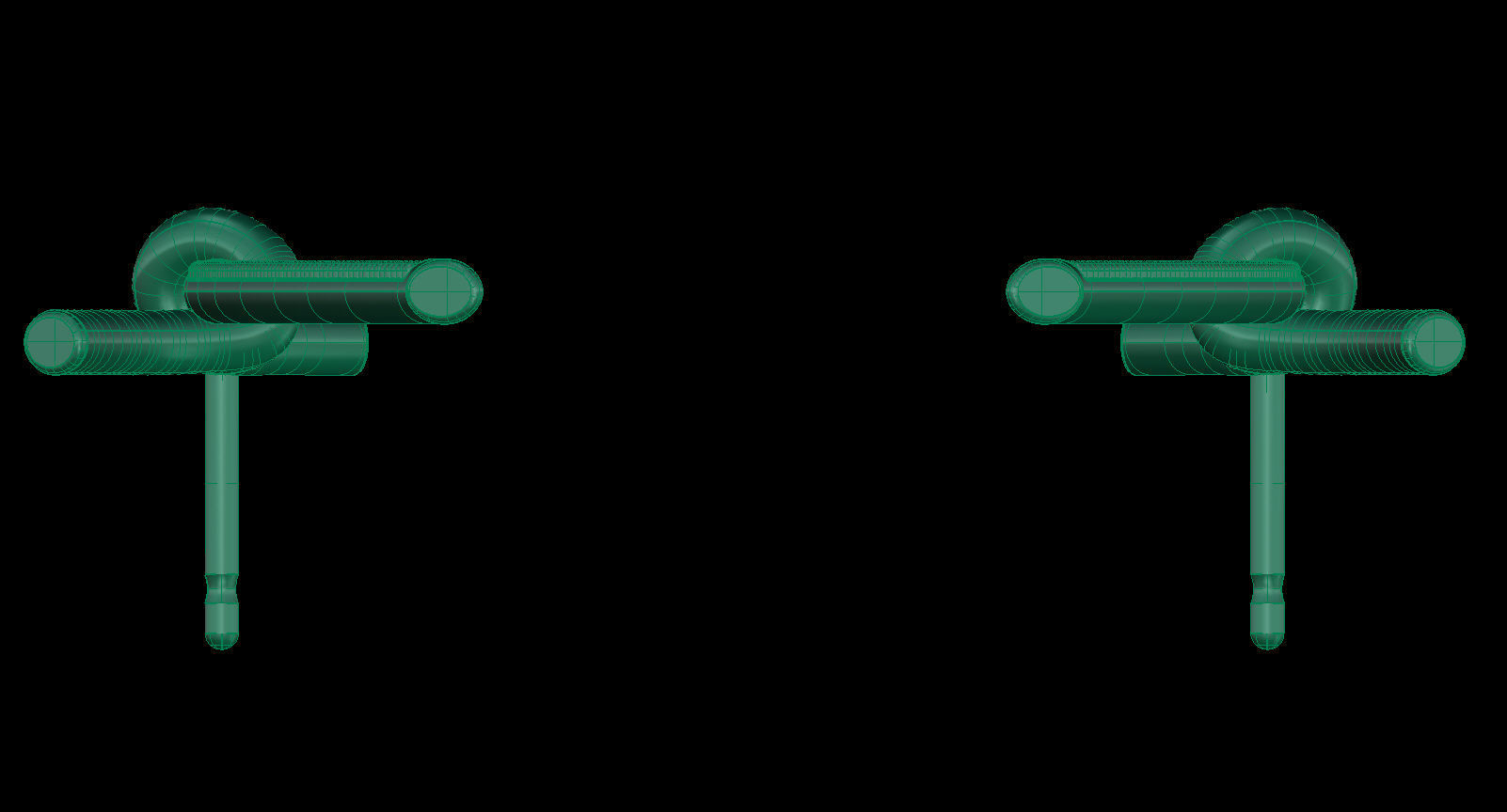 T Knot Drop Diamond Earring 58 mm 3D print model_20