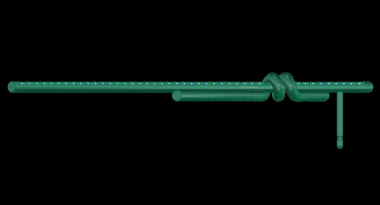 T Knot Drop Diamond Earring 58 mm 3D print model_21