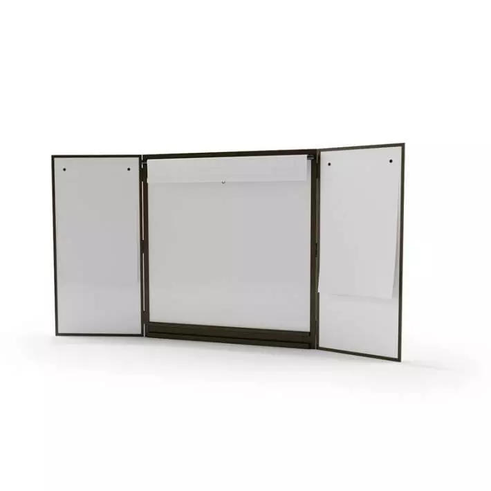 Three Panel Folding White Board 3D model_0