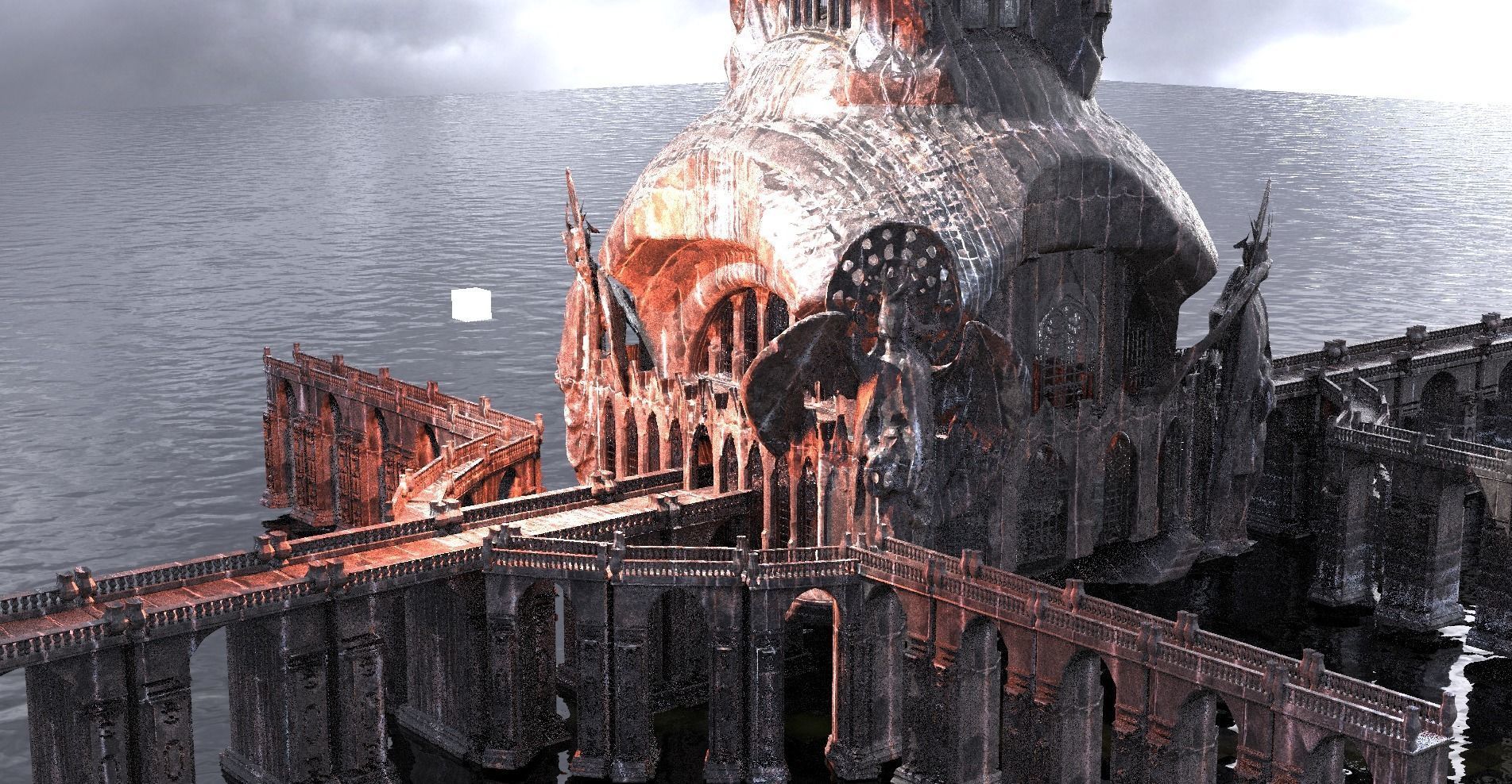 Angelic Cathedral Domed City 2  3D model_2