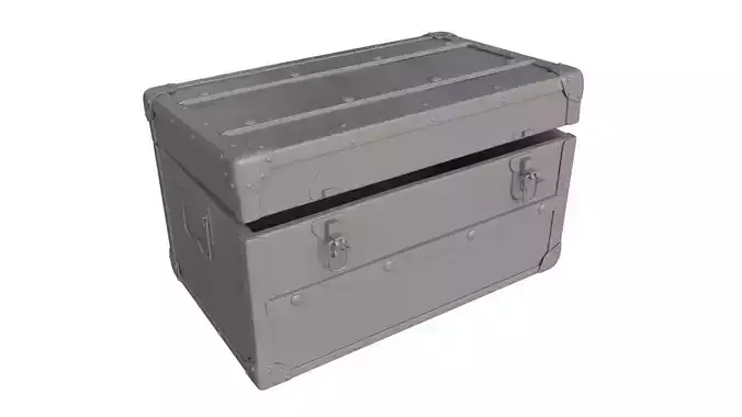 Chest metal box in air