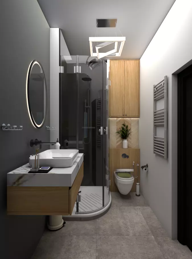 A minimalist functional  and streamlined aesthetic  Bathroom 3D model_0