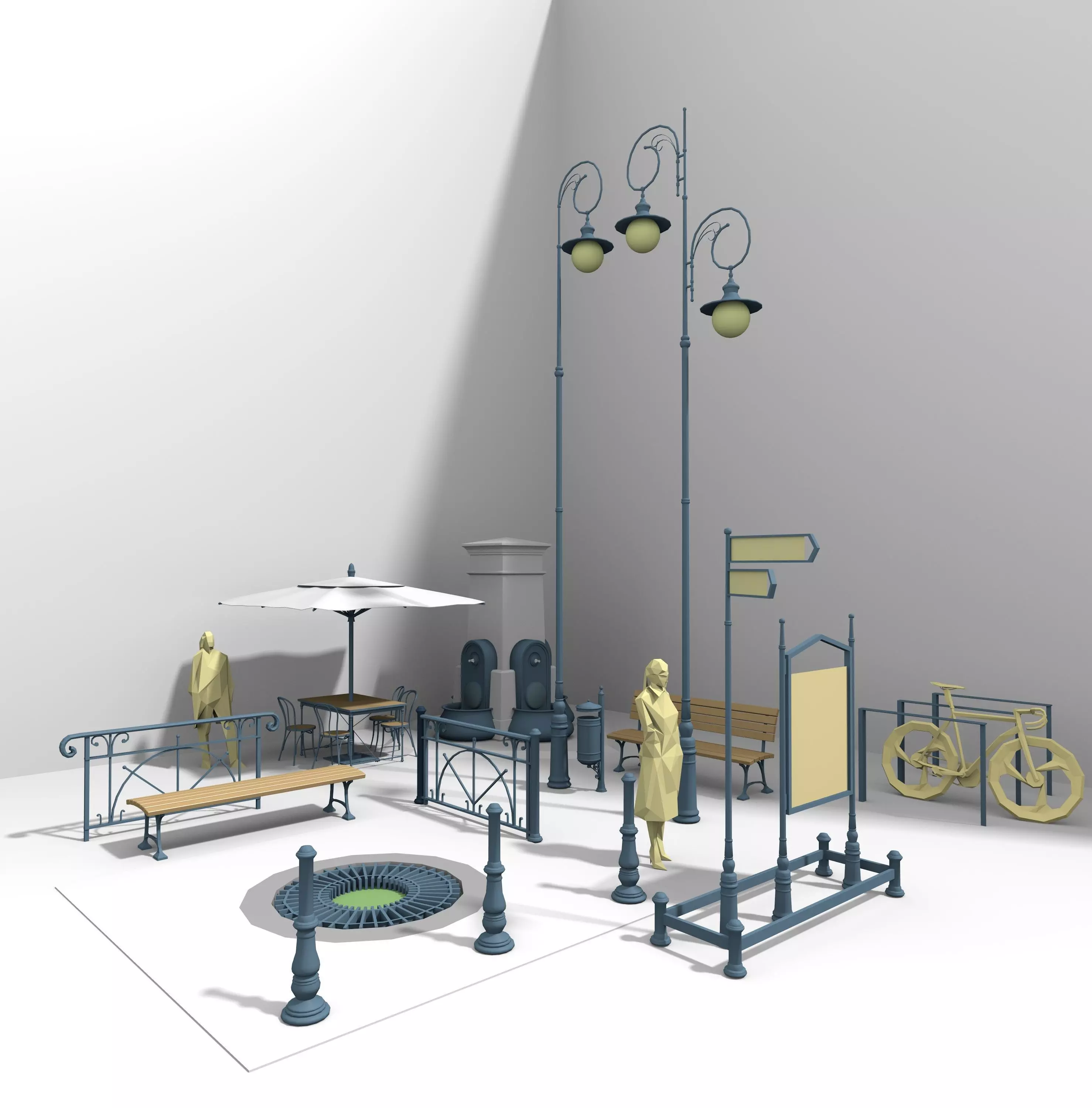 HISTORICAL STREET FURNITURE FROM XIX CENTURY 3D model
