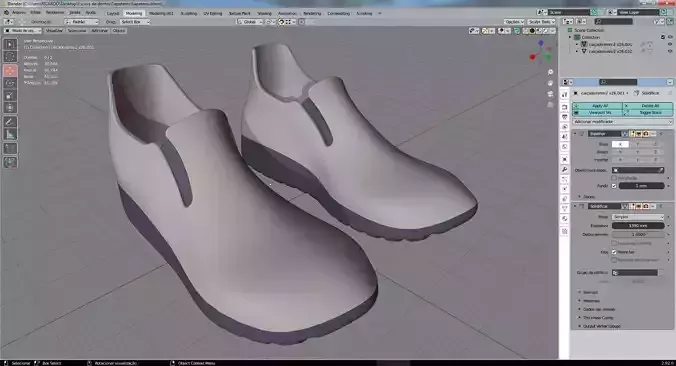 Shoes pair of on computer screen