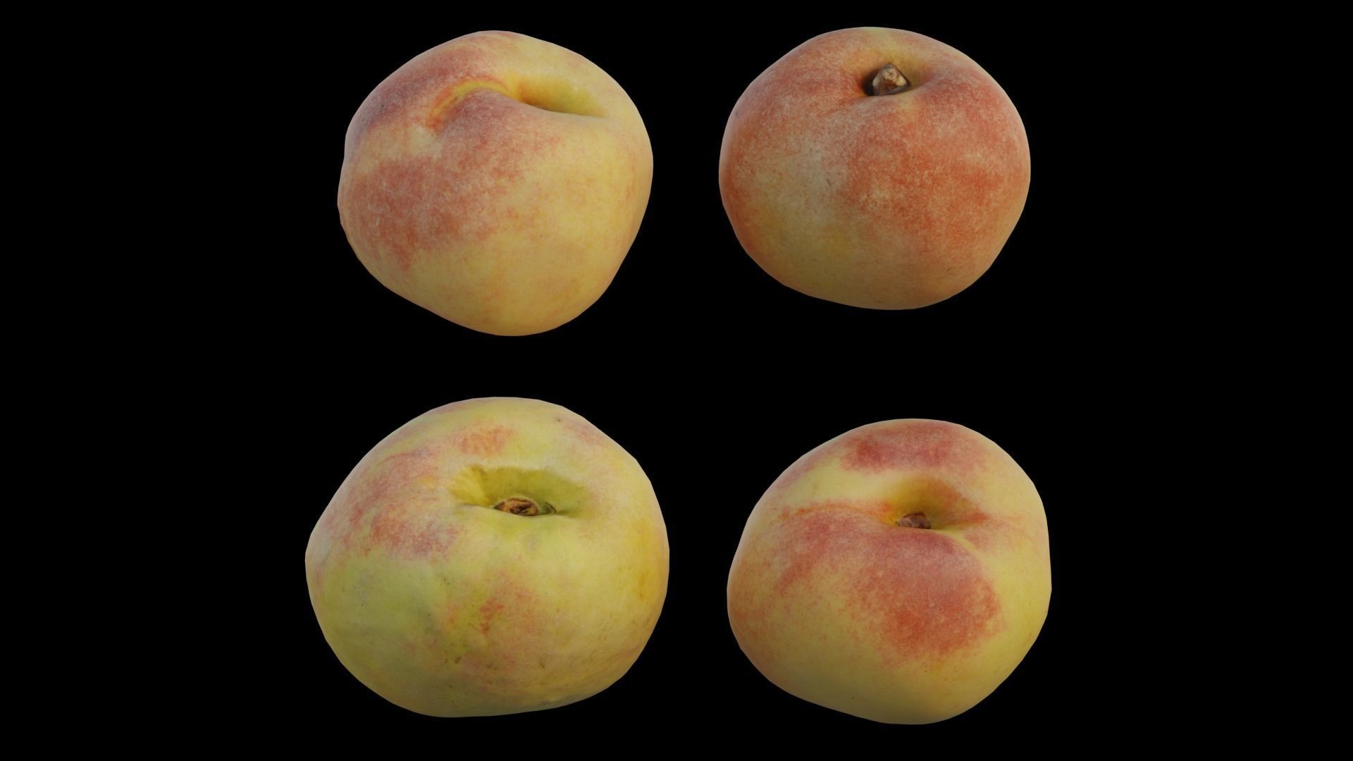 peach group of peaches 3D model_6